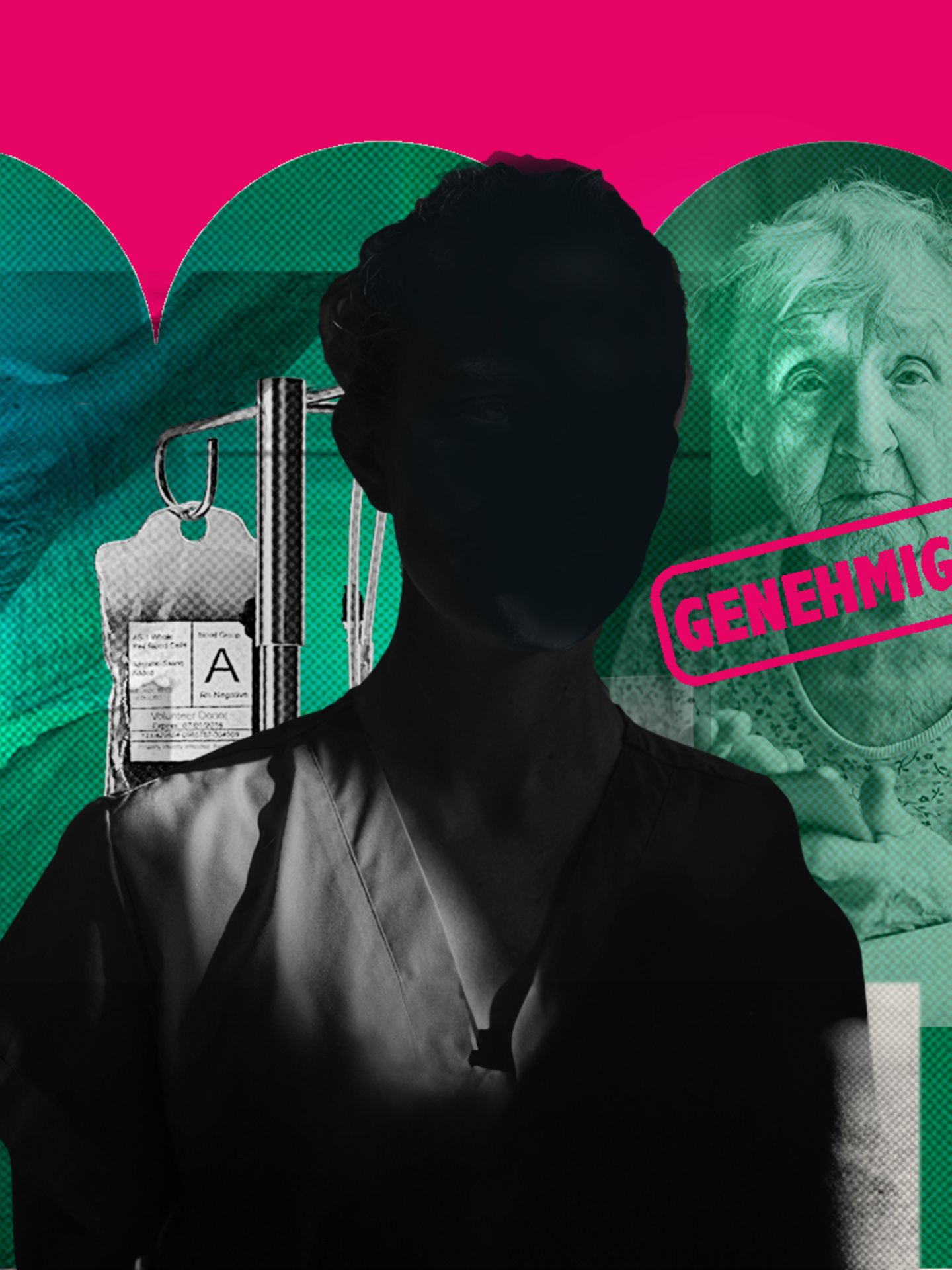 Ein verdunkeltes Gesicht einer Undercover-Reporterin