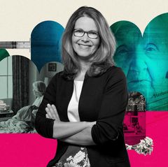 Eine Collage mit der Pflege-Expertin aus dem Interview