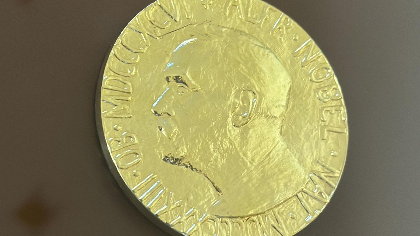 Das Duplikat einer Medaille für den Friedensnobelpreis