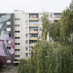 Dieses Wandbild erinnert nun an die NS-Widerstandskämpferin Maria Terwiel. Foto: Sebastian Christoph Gollnow/dpa