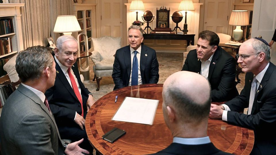 Der israelische Ministerpräsident Benjamin Netanyahu bei den Verhandlungen mit der US-Seite Der israelische Ministerpräsident Benjamin Netanyahu bei den Verhandlungen mit der US-Seite
