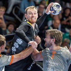 Welthandballer Mathias Gidsel war einmal mehr beste Werfer der Füchse. (Archivbild) Foto: Andreas Gora/dpa