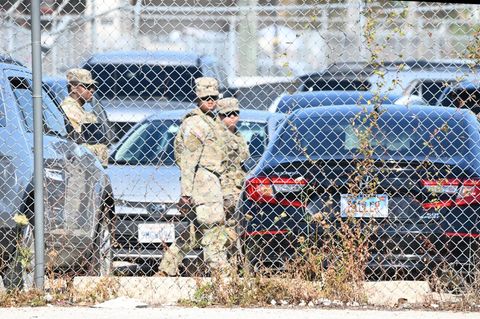 Soldaten der Nationalgarde in Broadview nahe Chicago