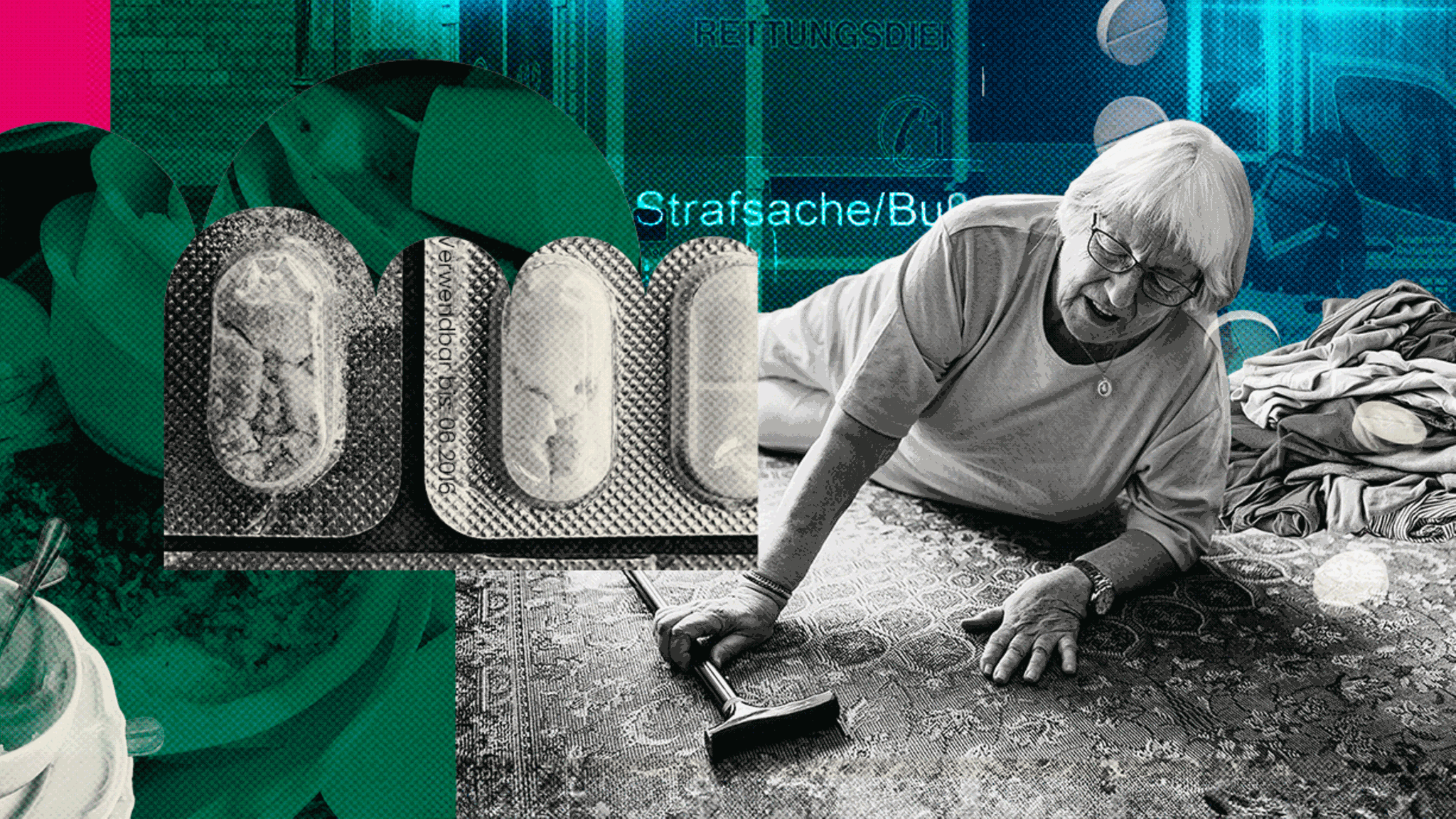Eine Seniorin liegt auf dem Boden