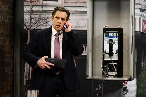 Ben Stiller ist am Münztelefon während der SNL Show