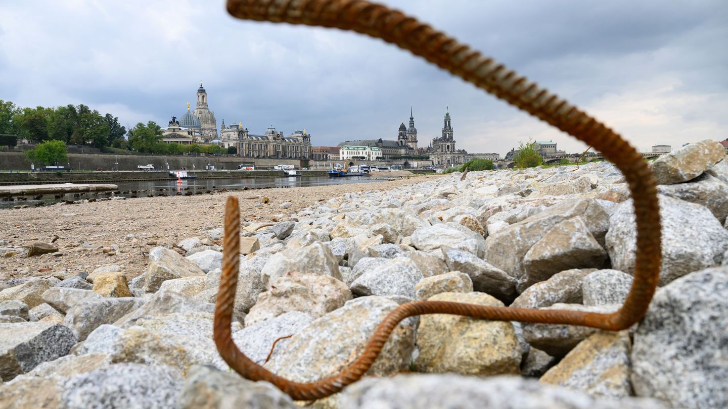 Gut ein Jahr nach dem Teileinsturz der Carolabrücke wurden die Abrissarbeiten beendet. (Archivbild) Foto: Robert Michael/dpa