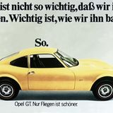 Eine Werbeanzeige für den Opel GT von 1968