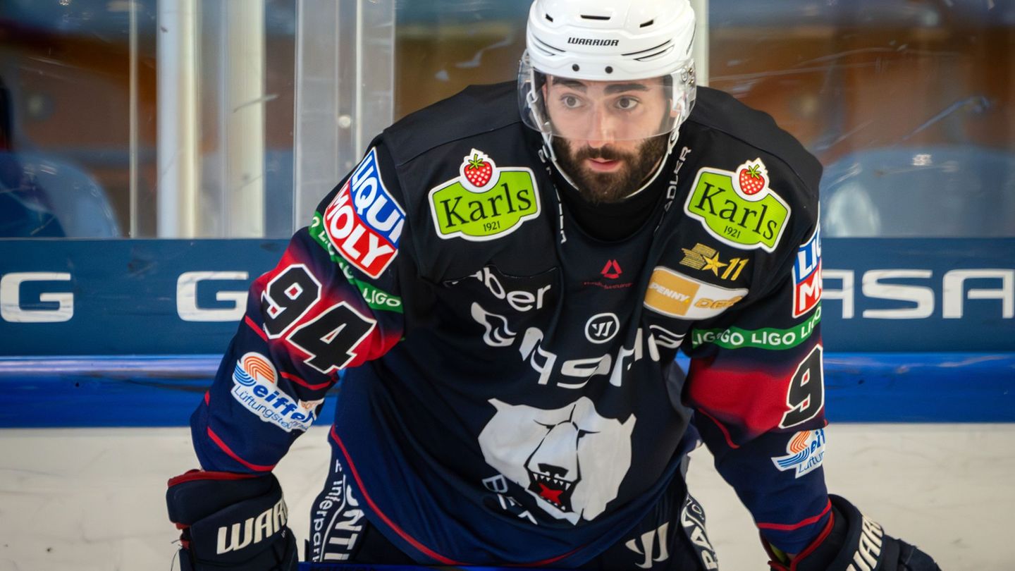 Angreifer Liam Kirk verwandelte beim Sieg der Eisbären Berlin in Frankfurt den entscheidenden Penalty. (Archivbild) Foto: Soeren
