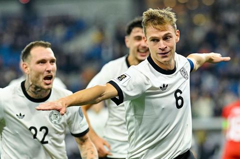 Das 4:0 hat er auch gemacht: Joshua Kimmich feiert sein zweites Tor für die DFB-Elf im Spiel gegen Luxemburg