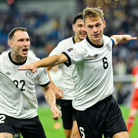 Das 4:0 hat er auch gemacht: Joshua Kimmich feiert sein zweites Tor für die DFB-Elf im Spiel gegen Luxemburg