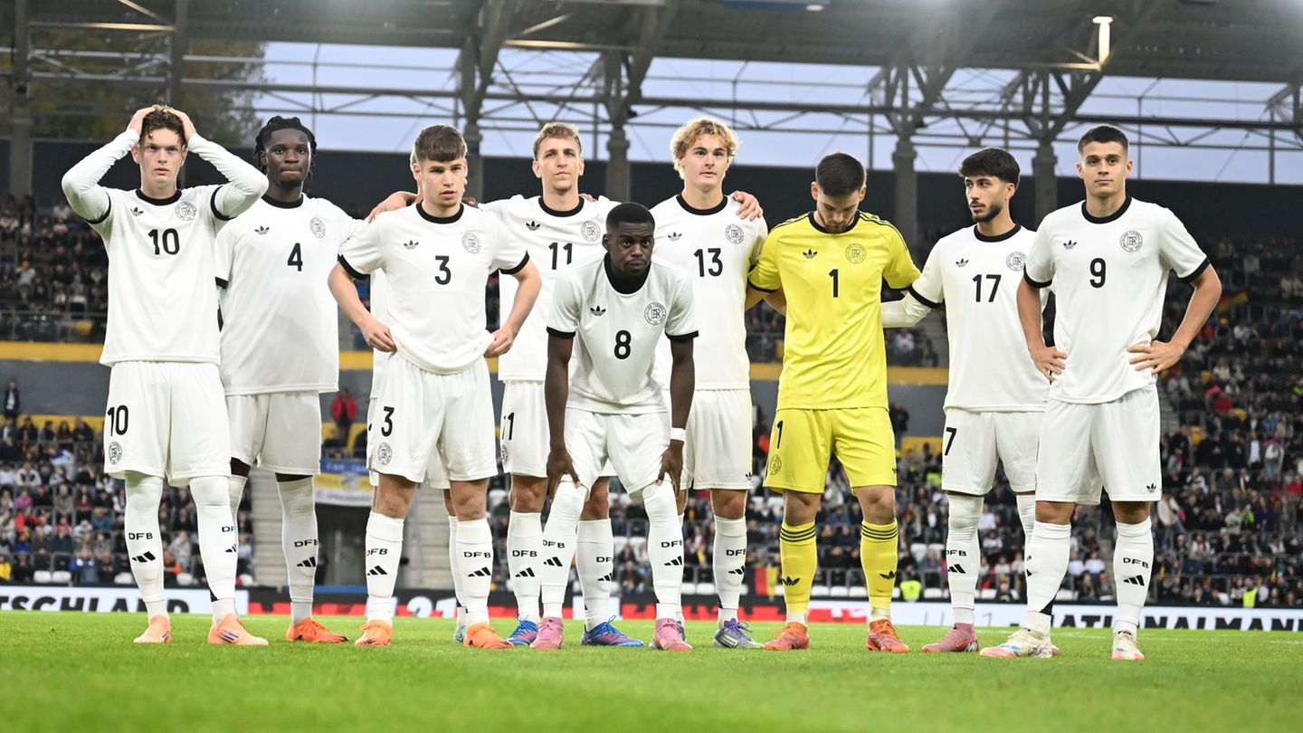Enttäuschte Gesichter bei der deutschen U21. Foto: Jennifer Brückner/dpa