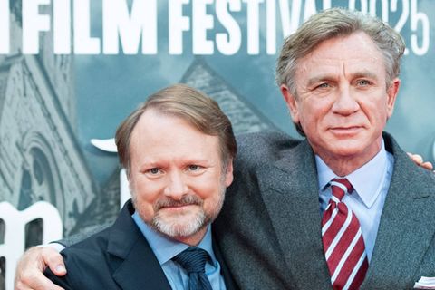 Rian Johnson (l.) und Daniel Craig im Oktober in London.