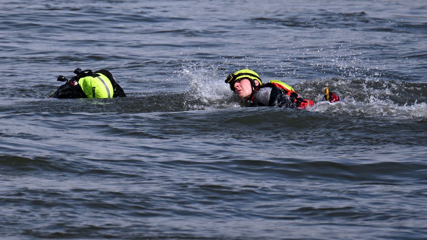 Feuerwehrübung auf dem Rhein Foto: Federico Gambarini/dpa