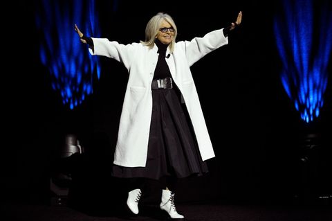 So kannte man Diane Keaton in der Öffentlichkeit: eigenwilliger Modestil und immer gut gelaunt 