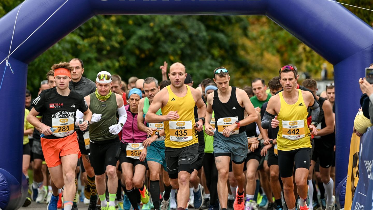 Der Mitteldeutsche Marathon fand zum 22. Mal statt. Foto: Heiko Rebsch/dpa