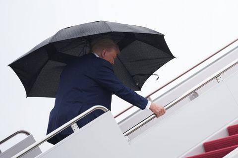 Donald Trump bei der Abreise in Richtung Nahen Osten