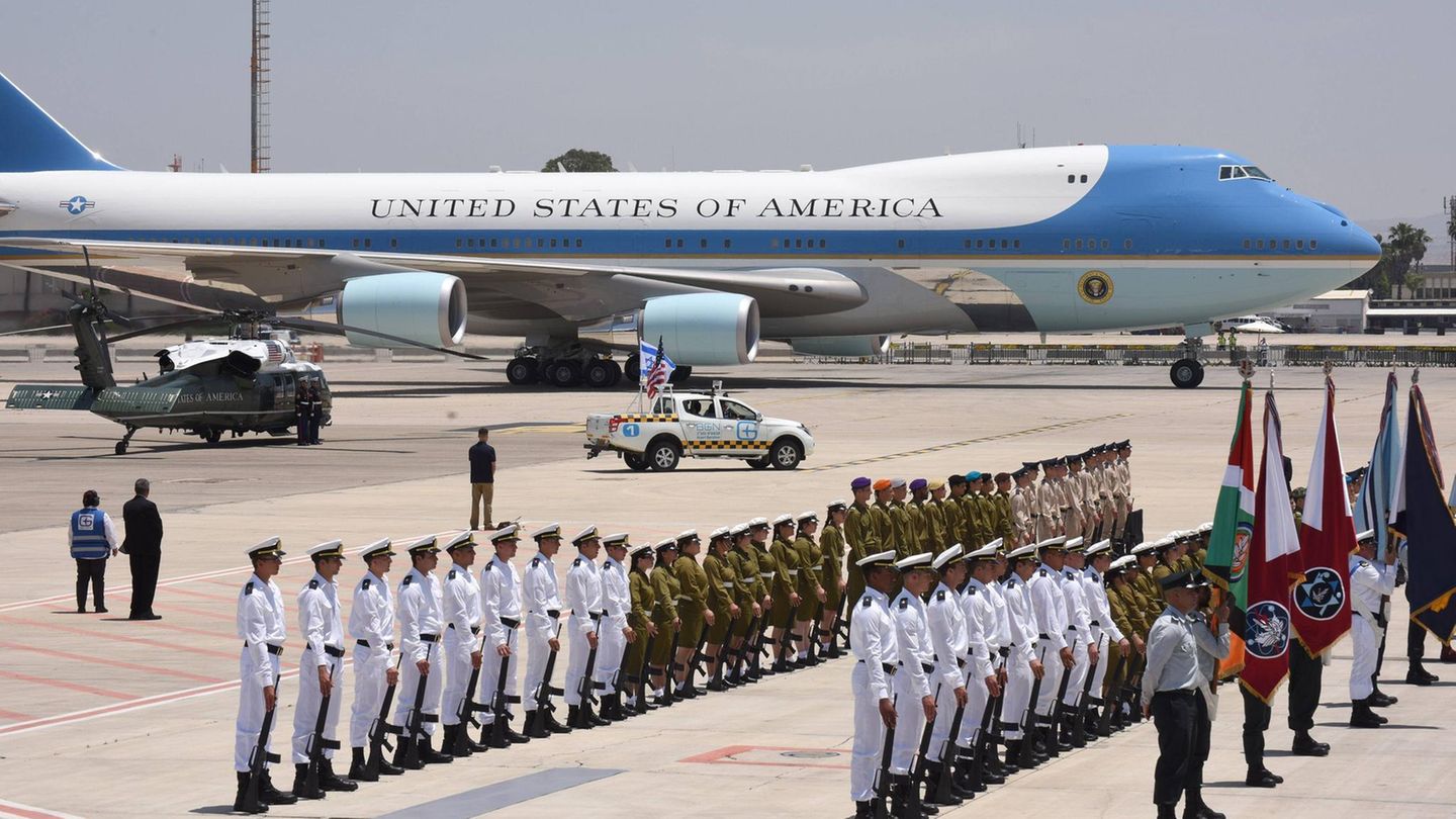 Donald Trumps Air Force One am Ben Gurion Flughafen außerhalb von Tel Aviv (Archibild)