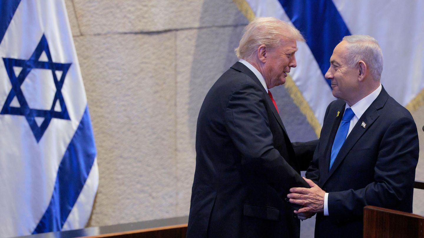 US-Präsident Trump und Israels Ministerpräsident Netanjahu in der Knesset