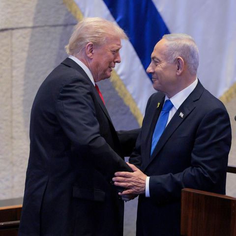 US-Präsident Trump und Israels Ministerpräsident Netanjahu in der Knesset