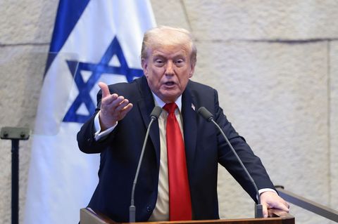 Trump sprach vor der Knesset, dem israelischen Parlament. Foto: Evelyn Hockstein/Pool Reuters/AP/dpa