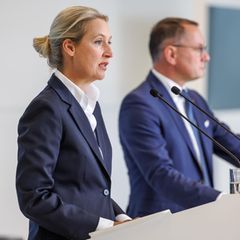 Konflikt um die Wehrpflicht: Alice Weidel und Tino Chrupalla