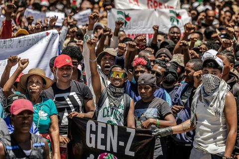 Demonstranten in Antananarivo