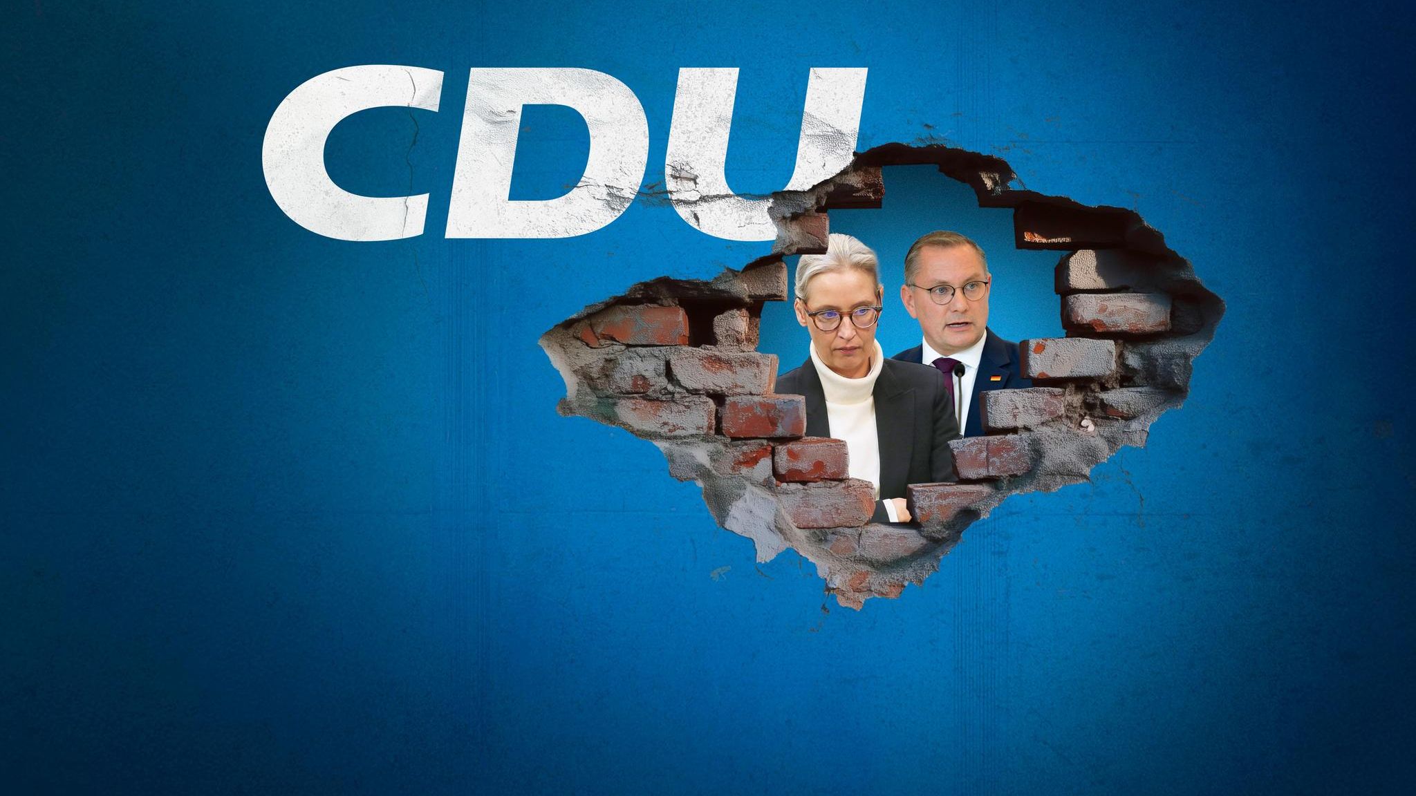 Hinter der CDU Brandmauer: Alice Weidel und Tino Chrupalla
