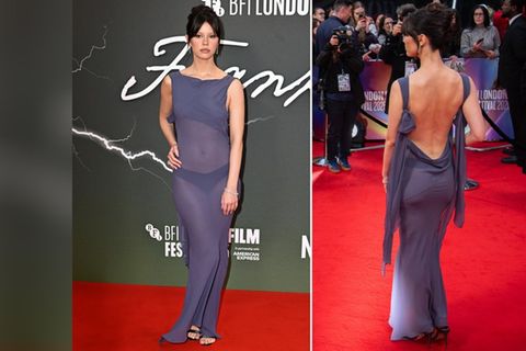 Mit diesem Look war Mia Goth die gesamte Aufmerksamkeit auf dem roten Teppich sicher.