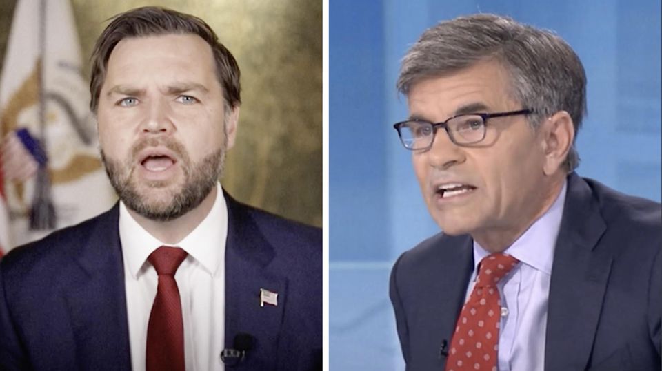 US-Sender ABC würgt JD Vance mitten in Live-Interview ab Trump und ABC-Moderator Stephanopoulos im hitzigen Interview