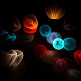 Spinne in farbigen Lichttropfen