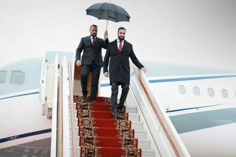 Al-Scharaa bei seiner Ankunft in Moskau