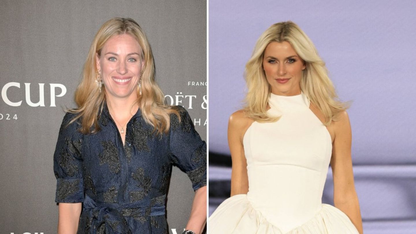 Blondschopf ersetzt Blondschopf: Angelique Kerber (l.) springt spontan für die verletzte Lena Gercke bei der "Promi Padel WM"