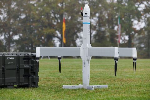 Loitering Munition Virtus von Stark Defence Foto: Friso Gentsch/dpa