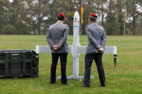 Loitering Munition Virtus von Stark Defence Foto: Friso Gentsch/dpa