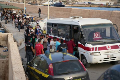 Ankunft von Flüchtlingen auf Lampedusa 2023