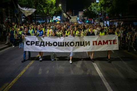 Schüler demonstrieren Anfang September in Belgrad