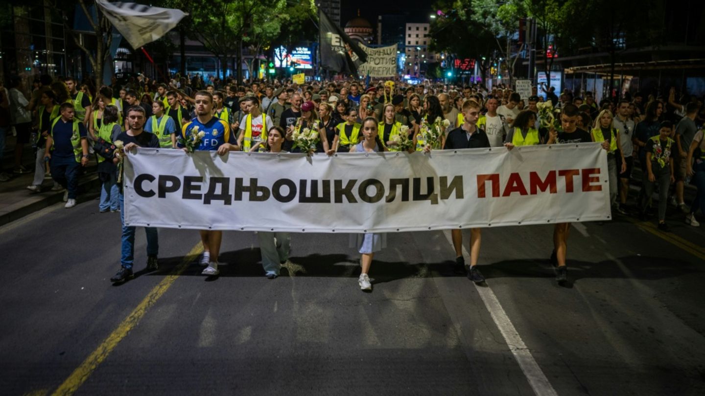 Schüler demonstrieren Anfang September in Belgrad