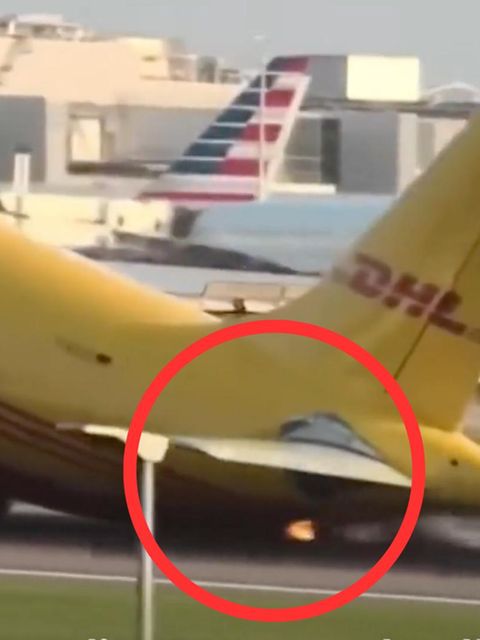DHL-Flieger schlägt bei Landung mit dem Heck auf