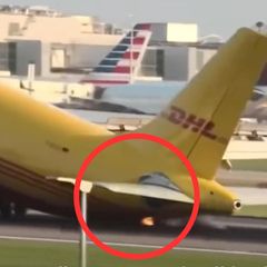 DHL-Flieger schlägt bei Landung mit dem Heck auf