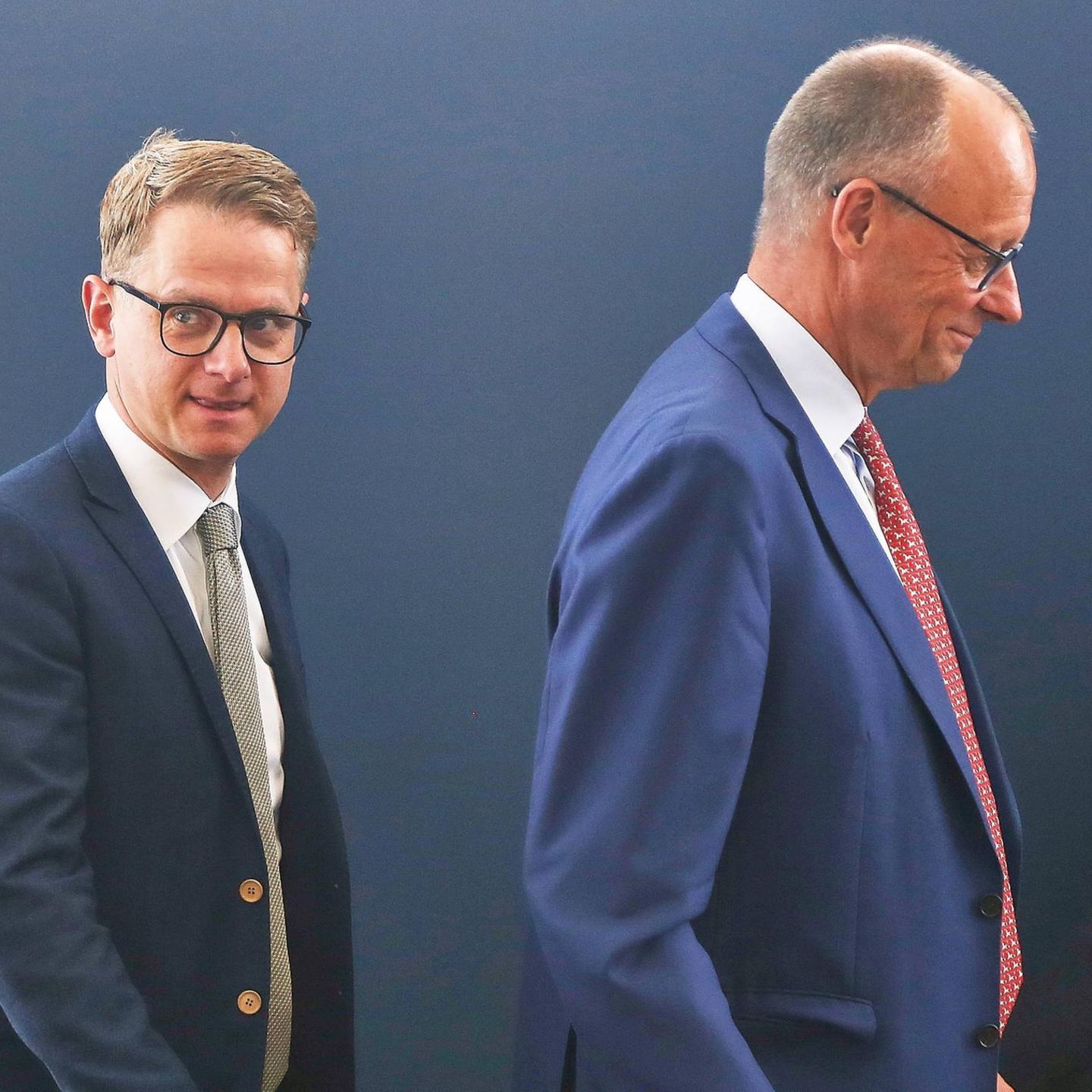Carsten Linnemann und Friedrich Merz bei einem Termin im Konrad-Adenauer-Haus