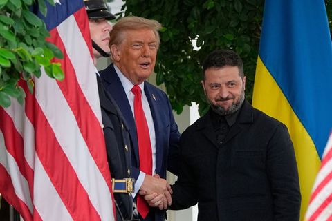 US-Präsident Trump hat den ukrainischen Präsidenten Selenskyj empfangen. (Archivbild) Foto: Julia Demaree Nikhinson/AP/dpa