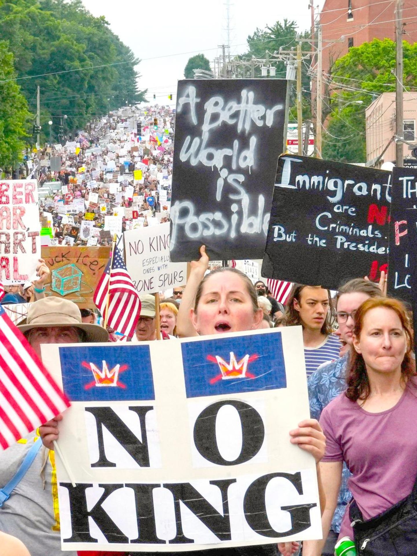 Der erste "No Kings"-Protest fand im Juni als Gegenprogramm zu Trumps Militärparade statt