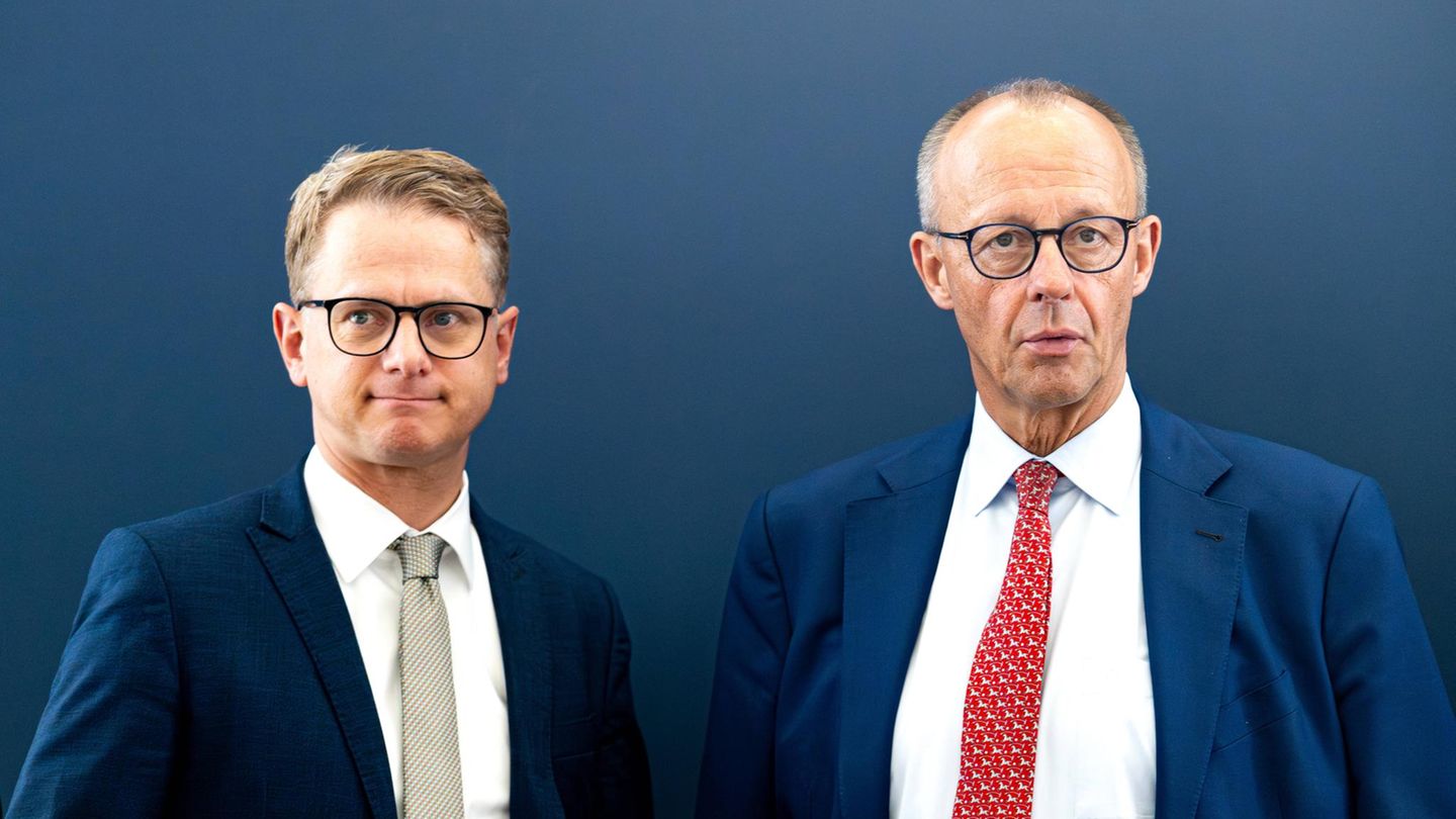 Carsten Linnemann und Friedrich Merz bei einem Termin im Konrad-Adenauer-Haus