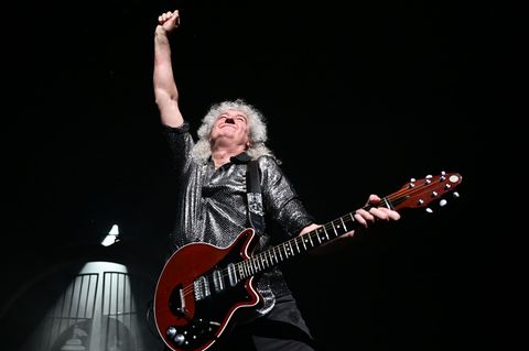 Brian May lieferte sein legendäres Solo zu "Bohemian Rhapsody" Foto: Bernd Weißbrod/dpa