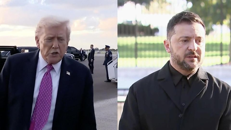 "Lasst beide Sieg beanspruchen" – Trump will Front einfrieren Trump und Selenskyj