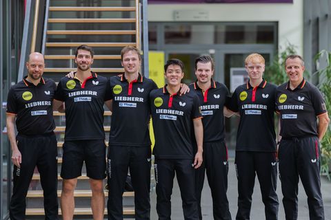Aus im EM-Halbfinale: Die deutsche Tischtennis-Nationalmannschaft der Männer. Foto: Rolf Vennenbernd/dpa