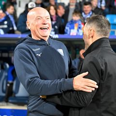 Uwe Rösler hatte bei seiner Rückkehr als Trainer nach Deutschland Grund zur Freude Foto: Ulrich Hufnagel/dpa