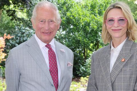 König Charles und Cate Blanchett zeichneten ein Podcast-Interview in Schloss Windsor auf.