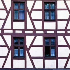 Die Altstadt-Fassade eines Fachwerkhauses