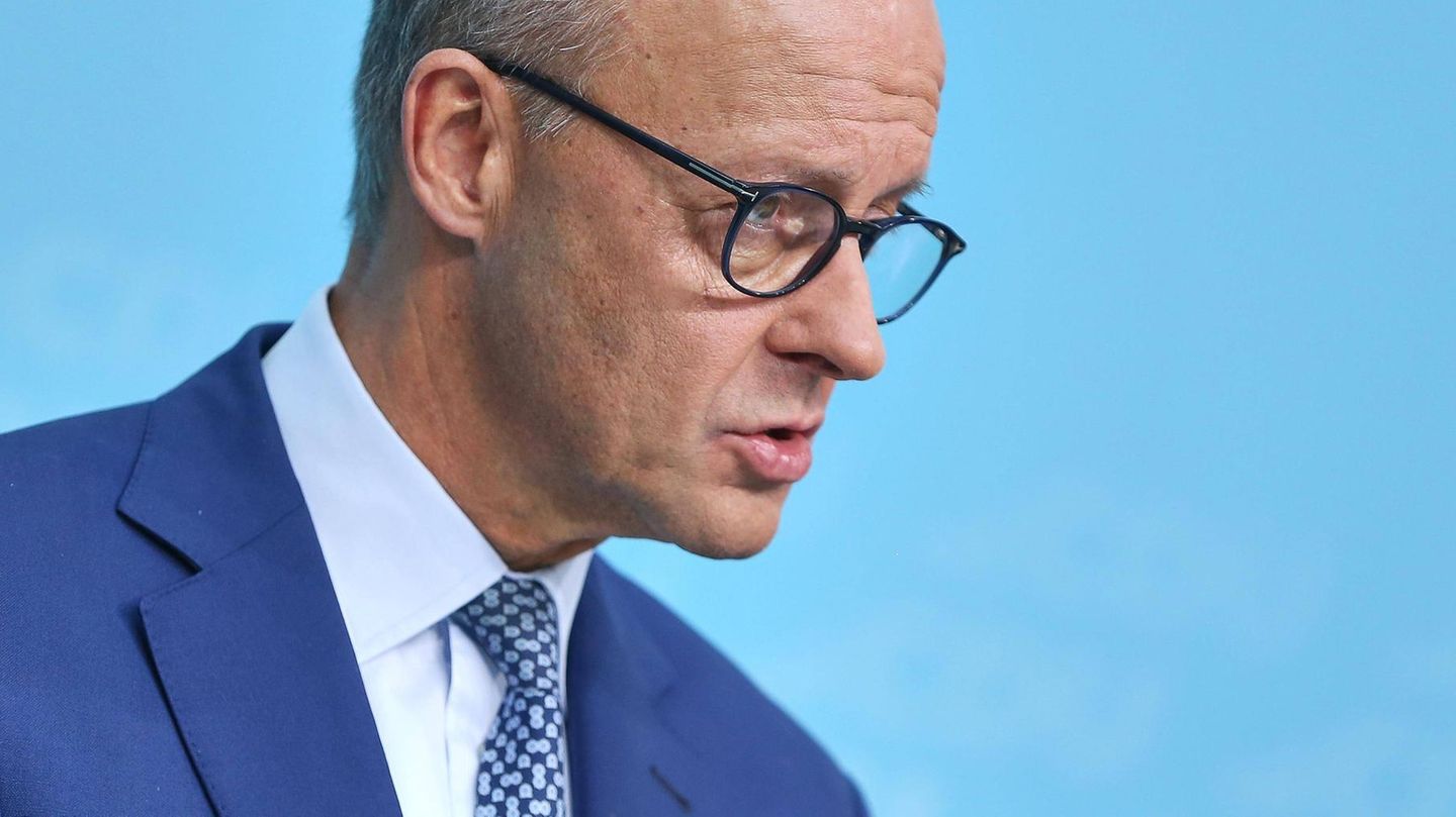 Friedrich Merz bei einer Pressekonferenz